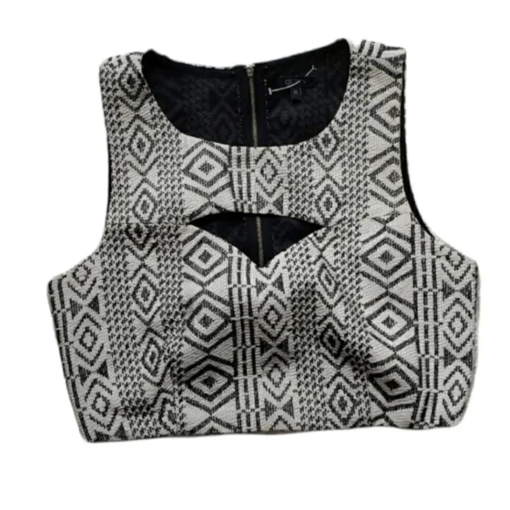 Tribal print crop top with cut out